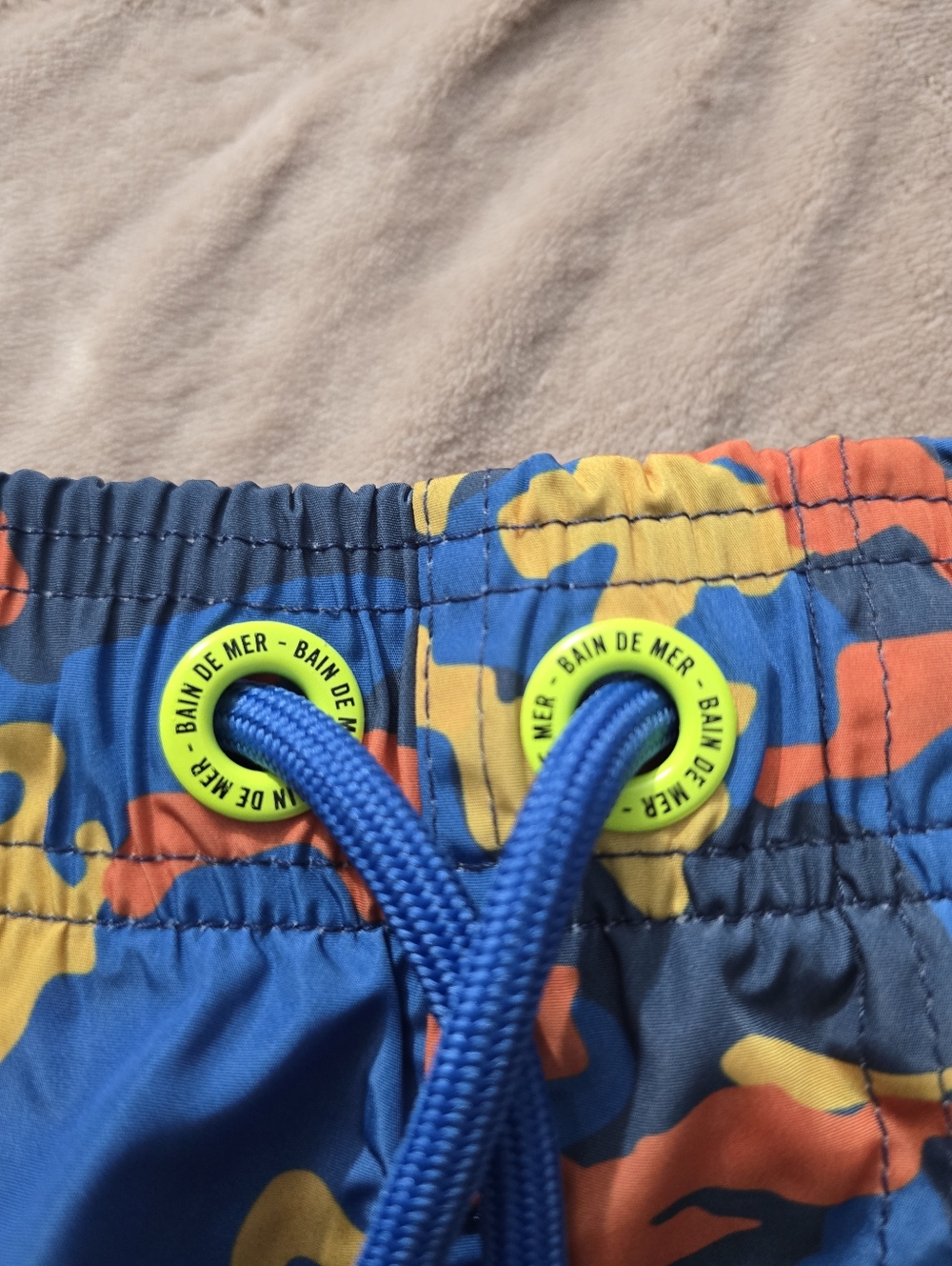 Bain De Mer Blue Multicolor Camouflage Orange Sugar Skull Swim Shorts Medium - Picture 13 of 14